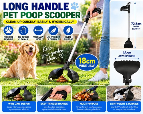 Long handle pet pooper - handle,